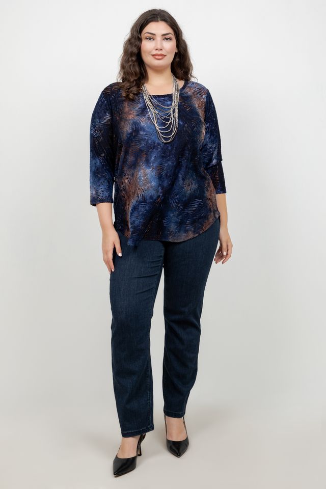 Karen Kane 3/4 Sleeve Leaf Tunic