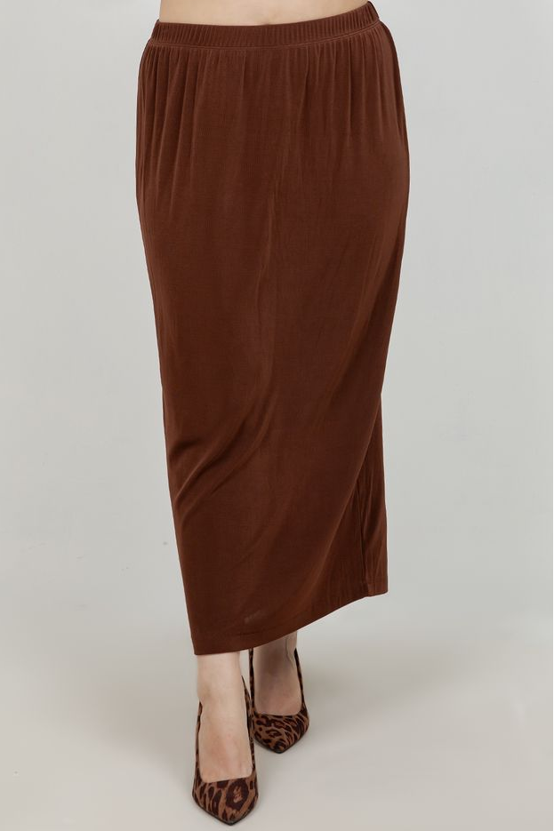 Vikki Vi Classic Bronze Straight Maxi Skirt