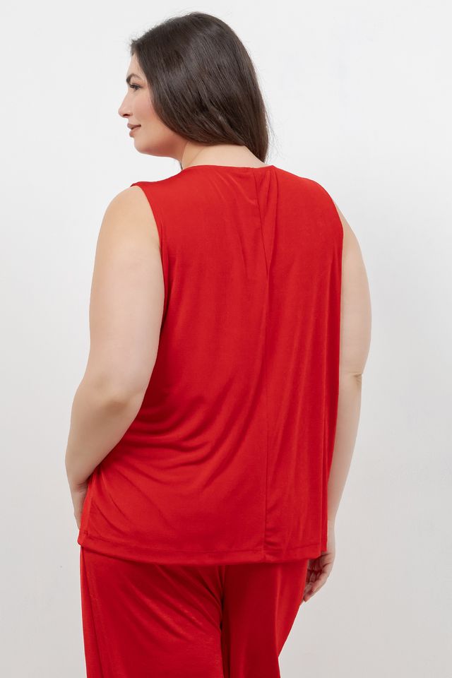 Tops Vikki Vi Silky Classic Red Tank