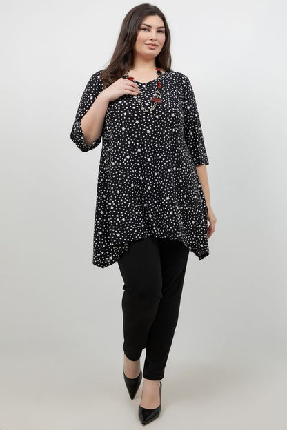 Tops Vikki Vi Jersey Stars Handkerchief Tunic