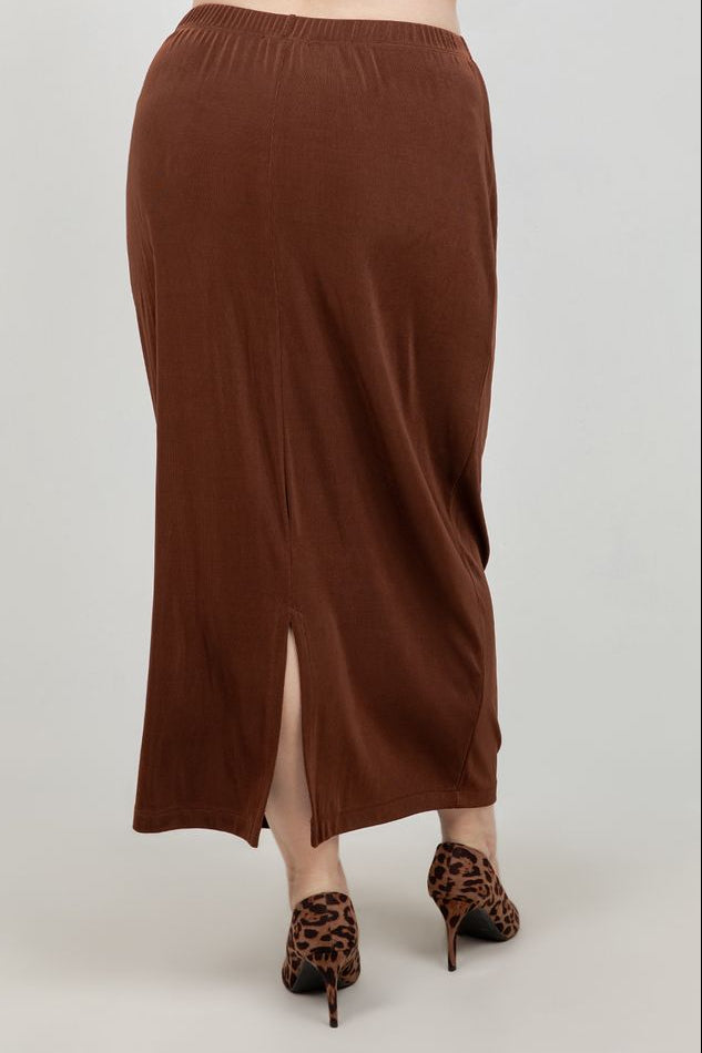 Vikki Vi Classic Bronze Straight Maxi Skirt