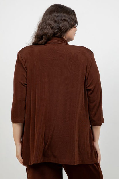 Vikki Vi Classic Bronze 3/4 Sleeve Kimono Jacket