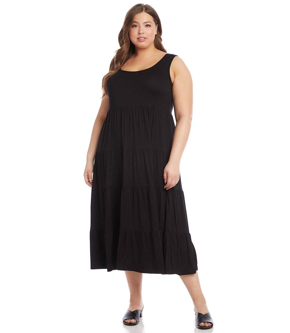 dress Plus Size Tiered Midi Dress