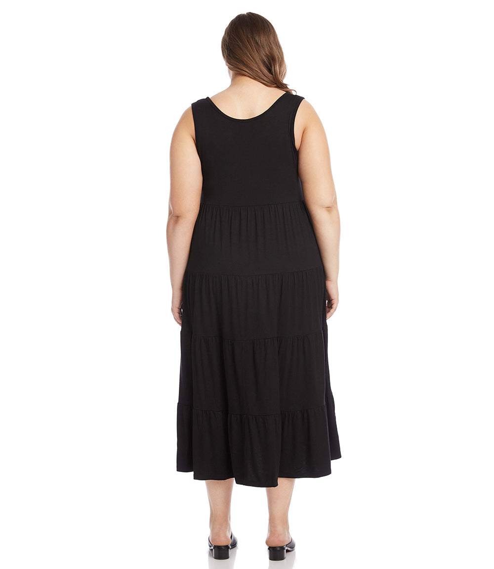 dress Plus Size Tiered Midi Dress