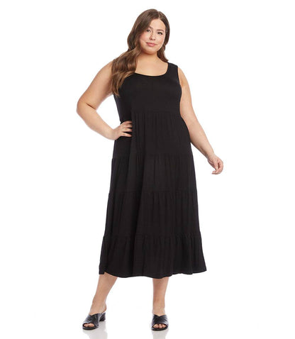 dress Plus Size Tiered Midi Dress