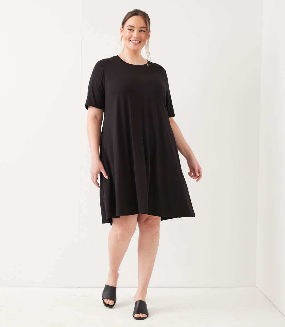 dress Plus Size Short Sleeve A-Line Dress