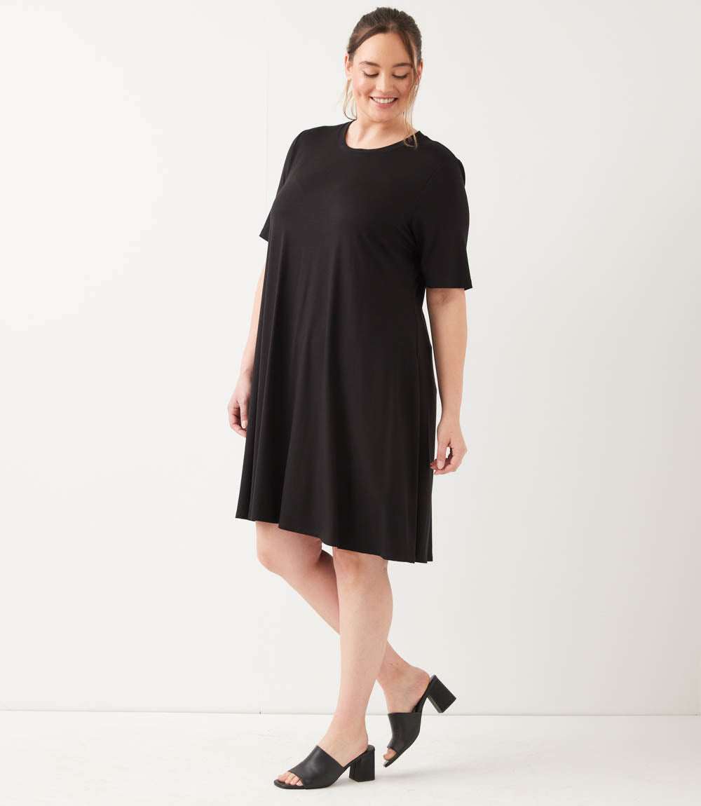 dress Plus Size Short Sleeve A-Line Dress