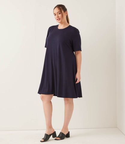 dress Plus Size Short Sleeve A-Line Dress
