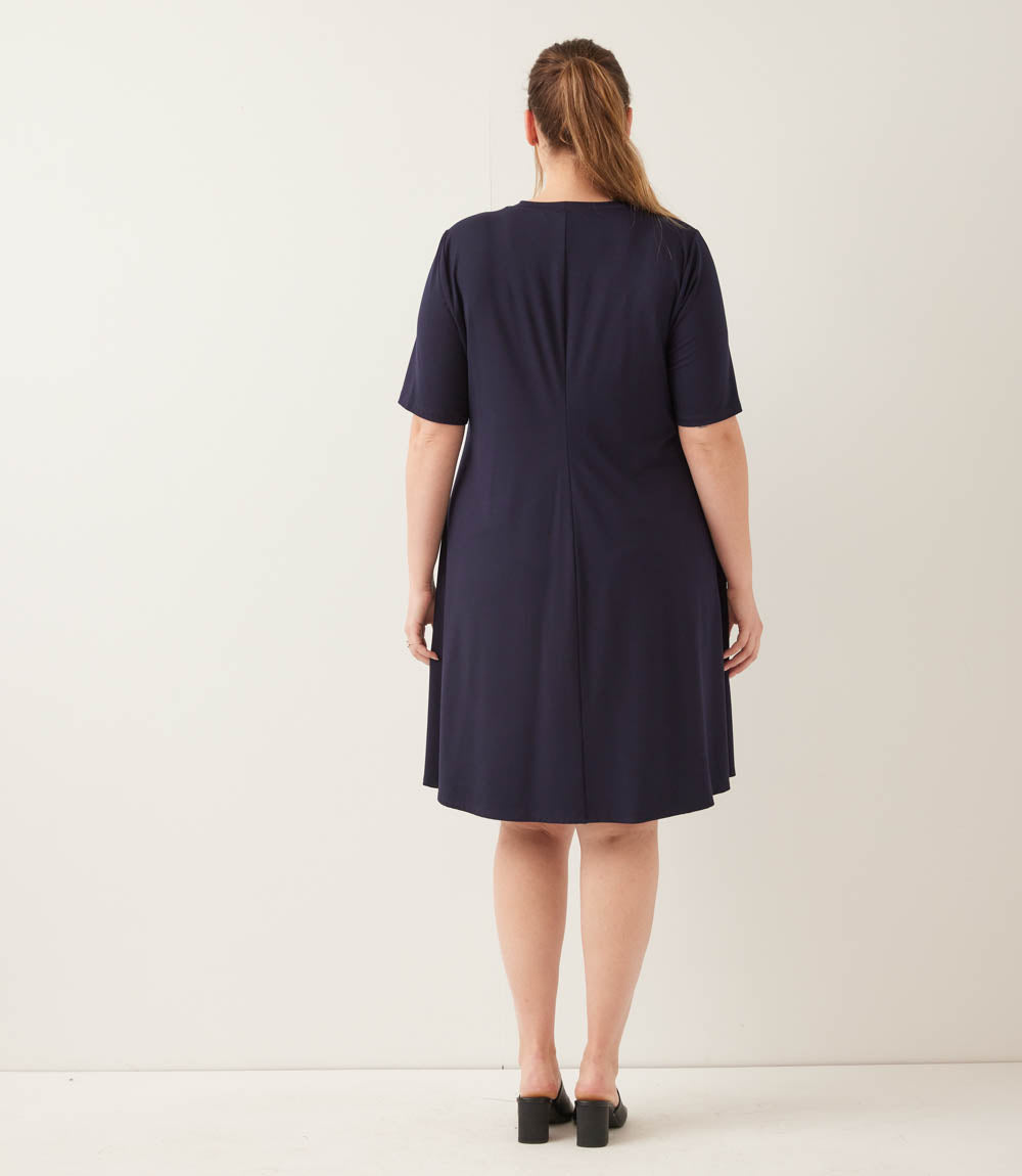 dress Plus Size Short Sleeve A-Line Dress