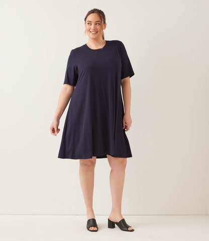 dress Plus Size Short Sleeve A-Line Dress