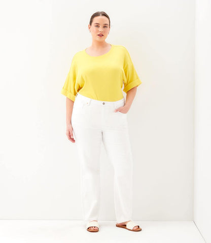 bottom Plus Size Raw Hem Straight Jeans