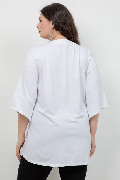 Tops White Lace Up Tee
