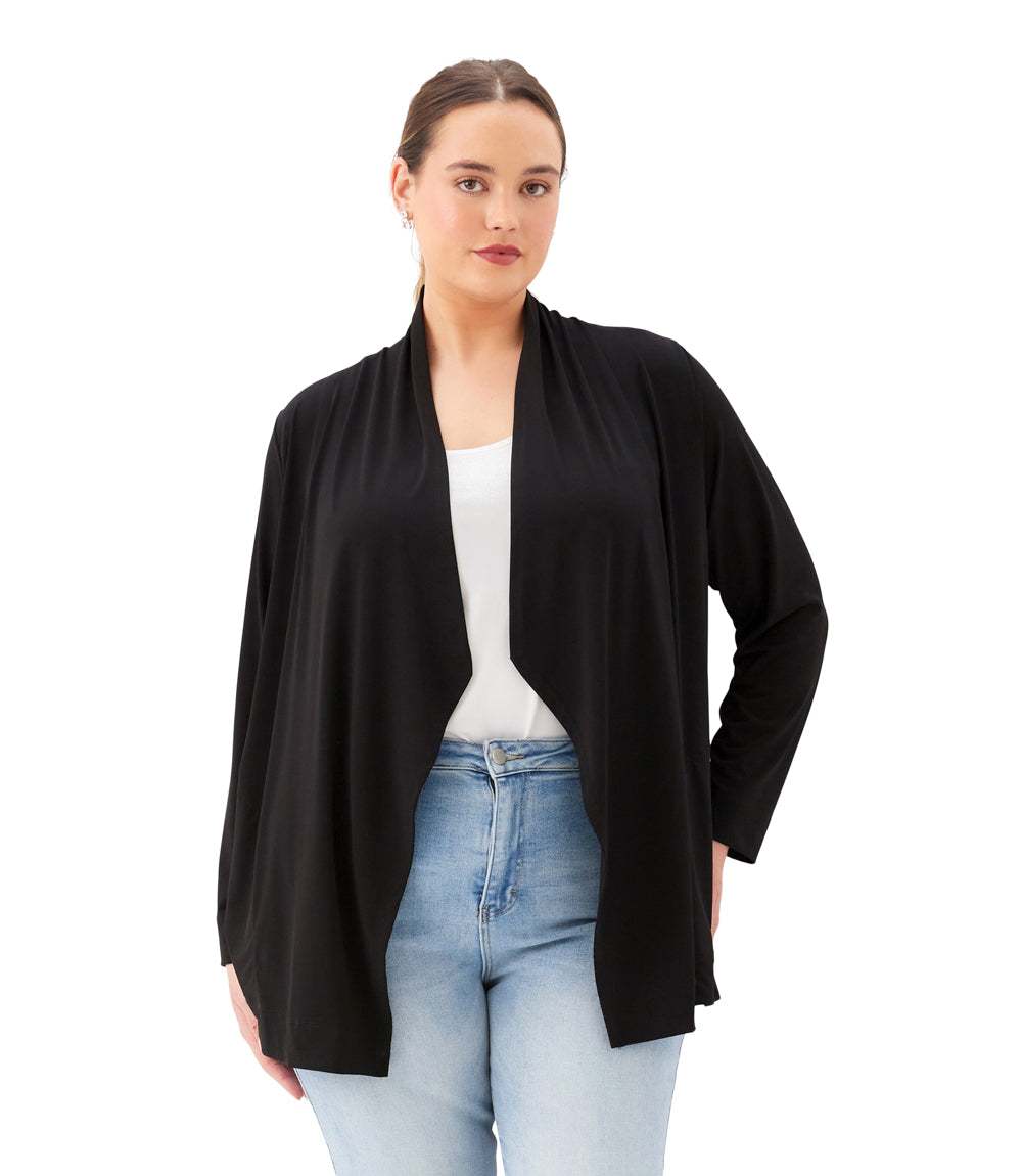 sweater Plus Size Drape Travel Jersey Cardigan