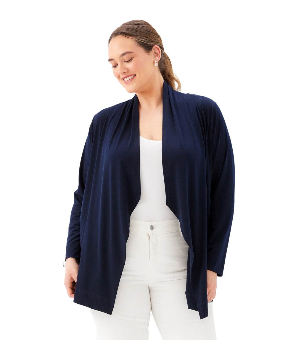 sweater Plus Size Drape Travel Jersey Cardigan