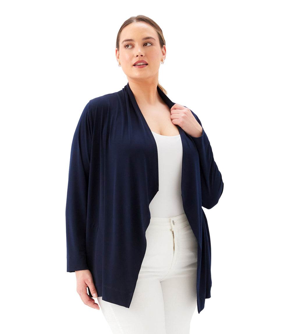 sweater Plus Size Drape Travel Jersey Cardigan