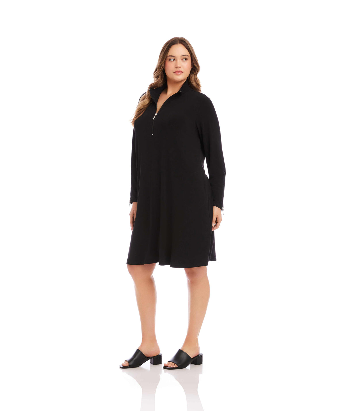 dress Plus Size Zip-Up Travel Jersey Dress