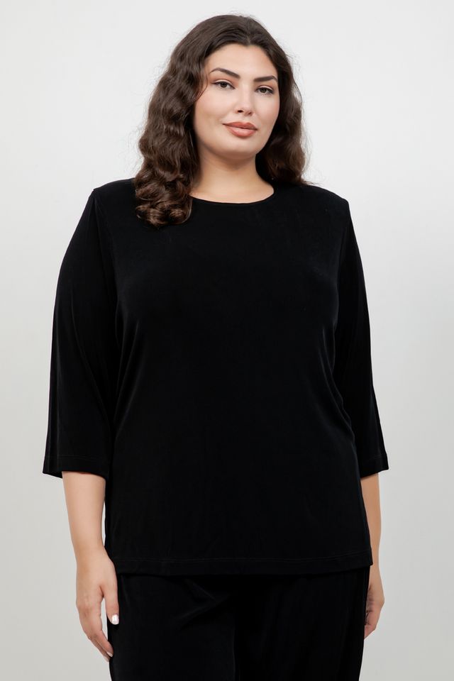 Vikki Vi Classic Black 3/4 Sleeve Top
