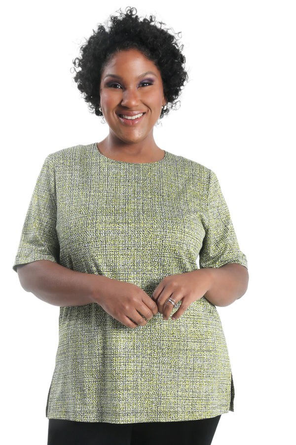 Vikki Vi Jersey Lemon Twill Short Sleeve Tunic