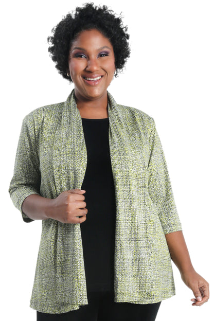 Jackets Vikki Vi Jersey Lemon Twill 3/4 Sleeve Kimono Jacket