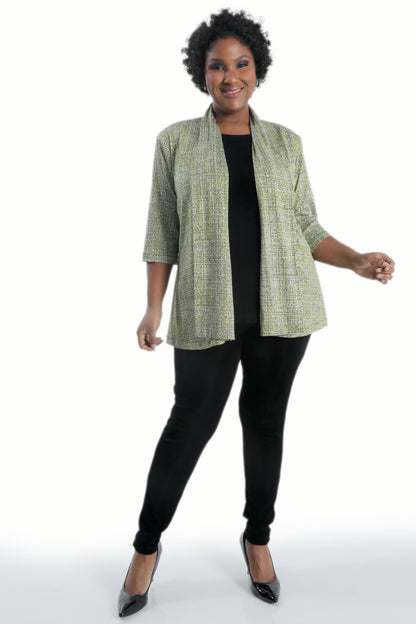 Jackets Vikki Vi Jersey Lemon Twill 3/4 Sleeve Kimono Jacket