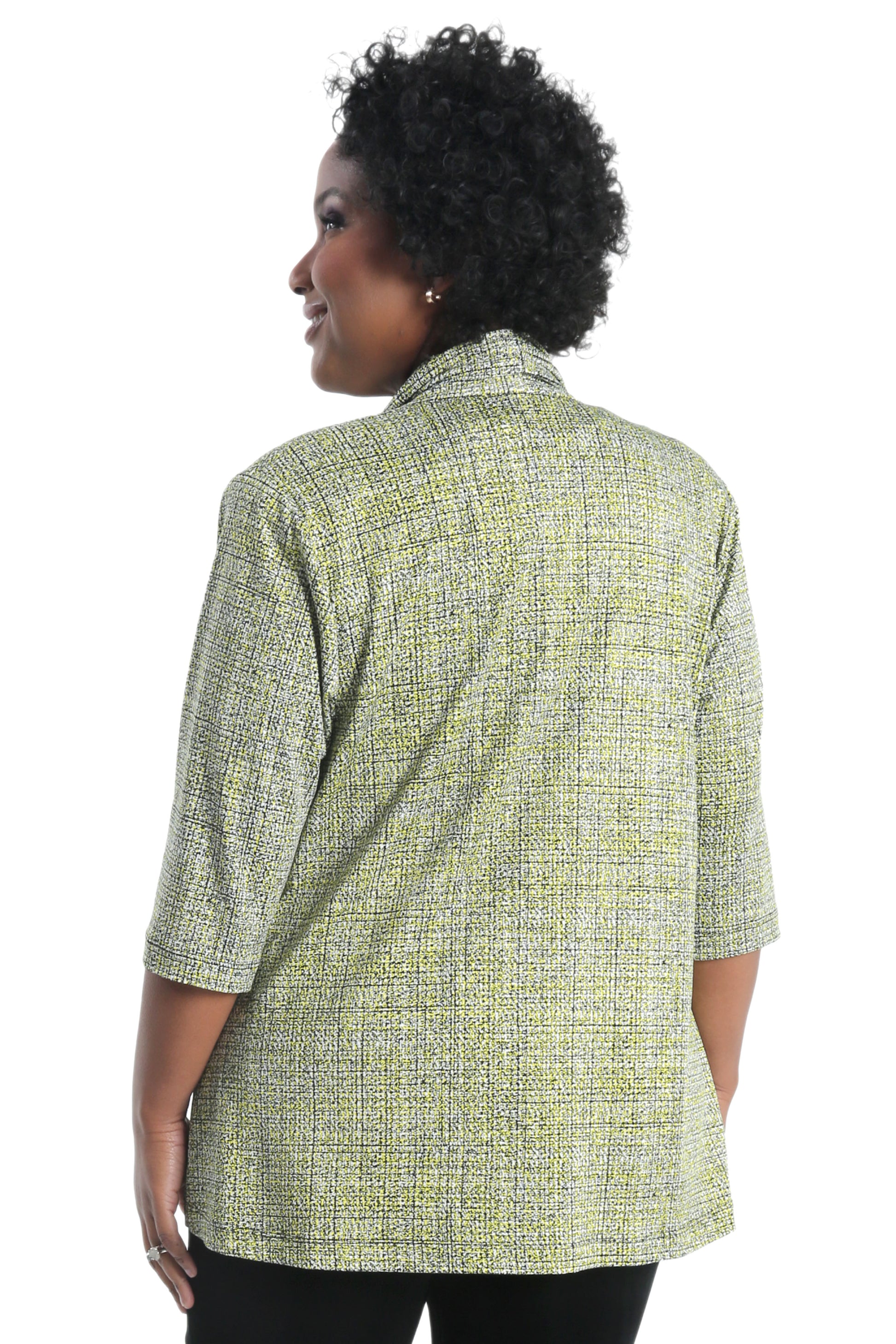 Jackets Vikki Vi Jersey Lemon Twill 3/4 Sleeve Kimono Jacket