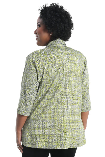 Jackets Vikki Vi Jersey Lemon Twill 3/4 Sleeve Kimono Jacket