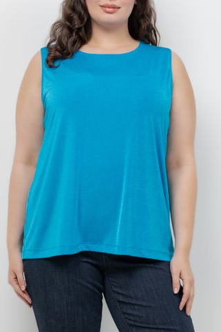 Tops Vikki Vi Silky Classic Turquoise Tank