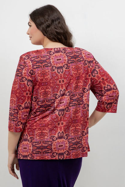 Vikki Vi Jersey Byzantine Spice 3/4 Sleeve Top