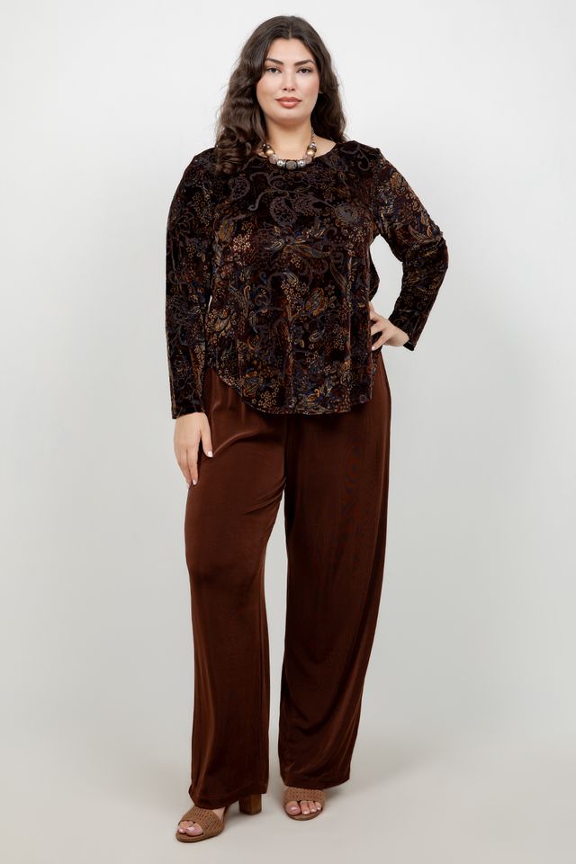 Karen Kane 3/4 Sleeve Velvet Paisley Tunic