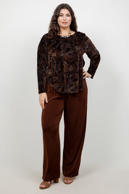 Karen Kane 3/4 Sleeve Velvet Paisley Tunic