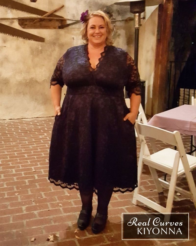Mon Cherie Lace Dress - Plus Violet Noir / 3X Mon Cherie Lace Dress - Plus Violet Noir / 3X