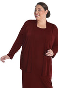 Vikki Vi Silky Classic Wine Kimono Jacket