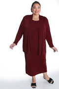 Vikki Vi Silky Classic Wine Kimono Jacket