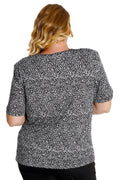 Vikki Vi Jersey Snow Leopard Short Sleeve Tunic
