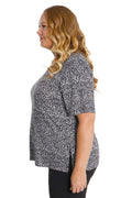 Vikki Vi Jersey Snow Leopard Short Sleeve Tunic