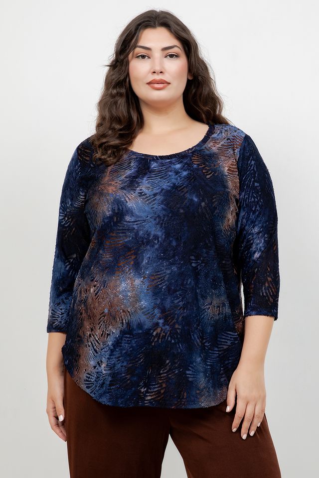Karen Kane 3/4 Sleeve Leaf Tunic