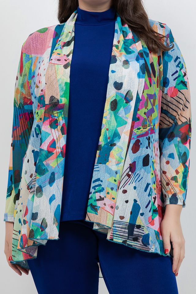 Tops Jess and Jane Colorful Moderne Mesh Jacket