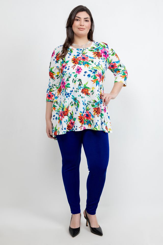 Tops Vikki Vi Jersey Spring Floral Pocket Swing Tunic