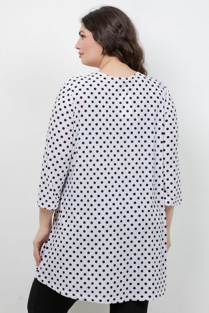 Tops Vikki Vi Jersey Dots Pocket Swing Tunic