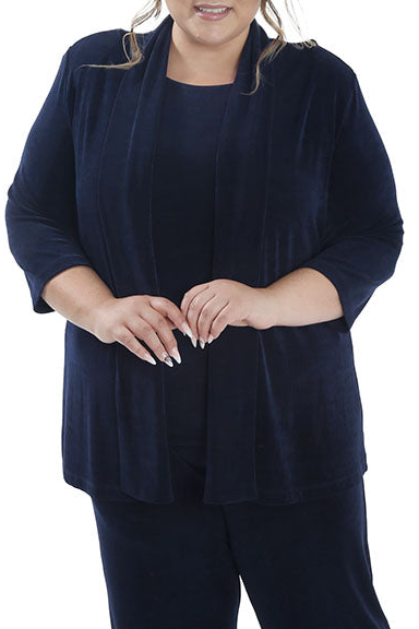 Jackets Vikki Vi Classic Navy 3/4 Sleeve Kimono Jacket
