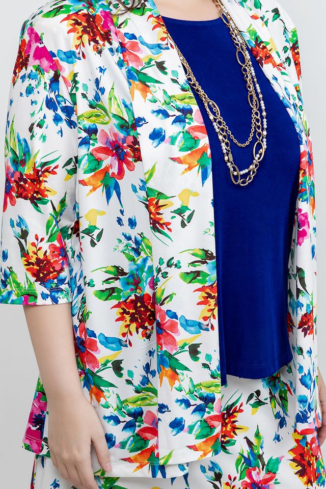 Jackets Vikki Vi Jersey Spring Floral Kimono Jacket