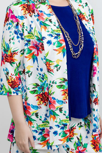 Jackets Vikki Vi Jersey Spring Floral Kimono Jacket