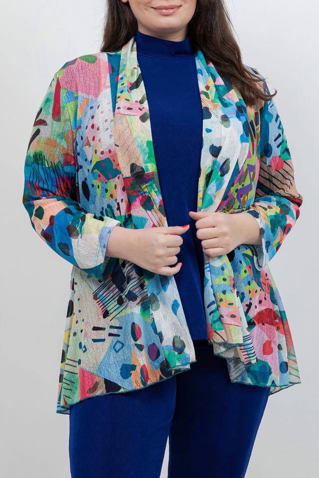 Tops Jess and Jane Colorful Moderne Mesh Jacket
