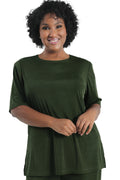 Vikki Vi Silky Classic Olive Short Sleeve Tunic