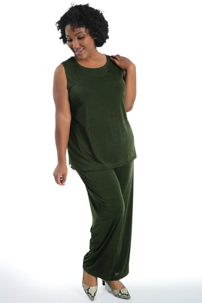 Tops Vikki Vi Silky Classic Olive Tank