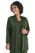 Vikki Vi Silky Classic Olive Kimono Jacket