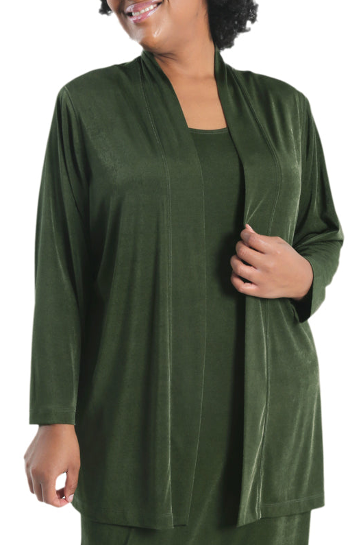 Jackets Vikki Vi Silky Classic Olive Kimono Jacket