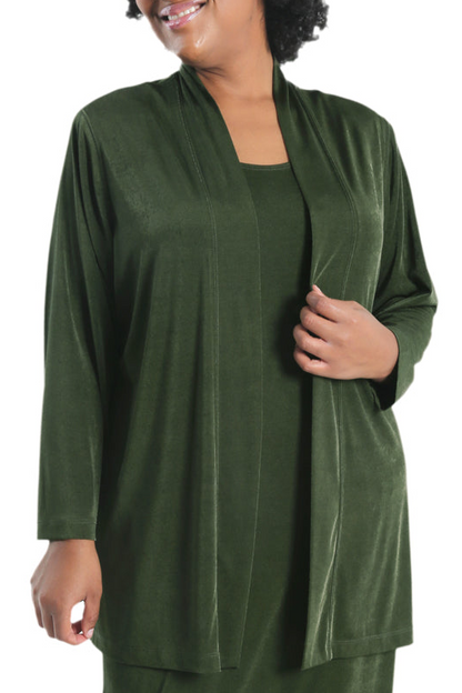 Jackets Vikki Vi Silky Classic Olive Kimono Jacket
