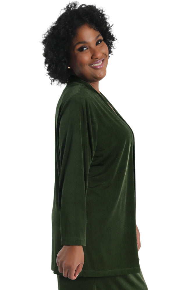 Jackets Vikki Vi Silky Classic Olive Kimono Jacket