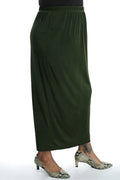 Vikki Vi Silky Classic Olive Straight Maxi Skirt